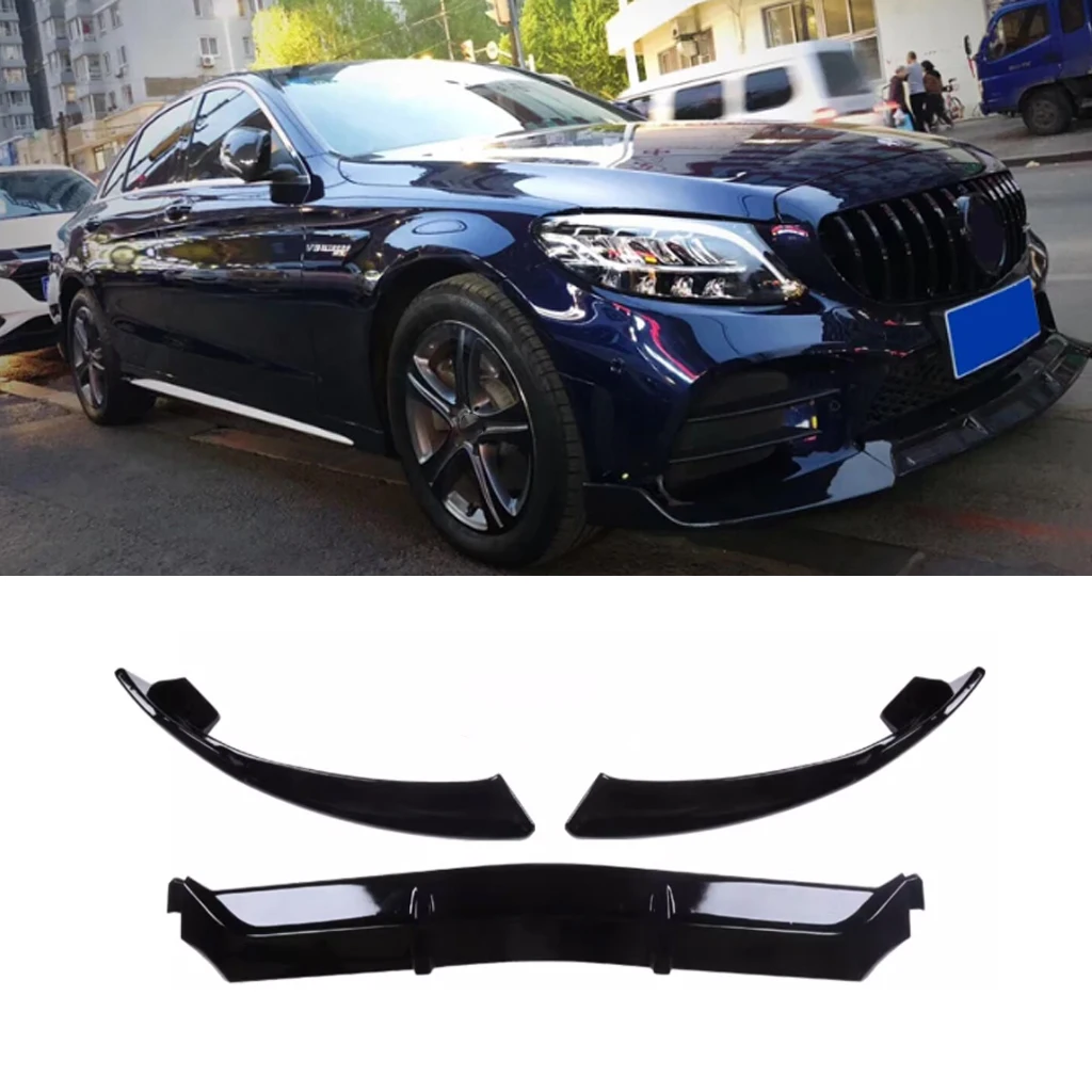 Lame Avant Noir Brillant pour Mercedes GLC X253/C253 (2016-2019)