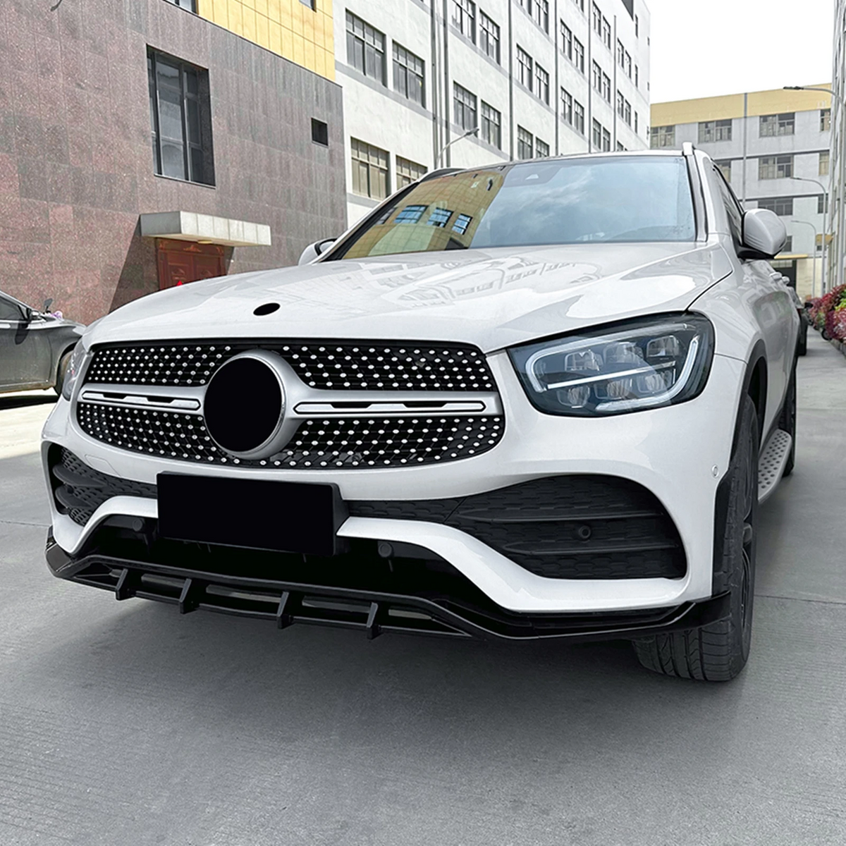 Lame Avant Noir Brillant pour Mercedes GLC X253/C253 Facelift (2020-2022)