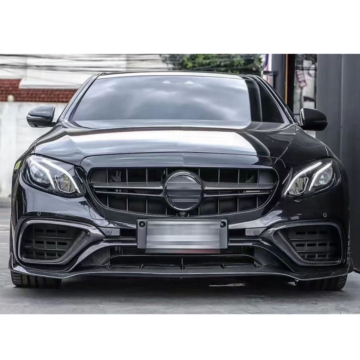 Mercedes Classe E W213 Lame Avant Style E63 AMG en Fibre de Carbone (2017-2020)
