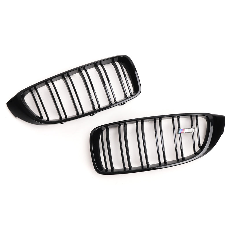 BMW Série 4 & M3 M4 Noir brillant Grilles avant à double lamelle F32 F33 F36 F80 F82 F83 (2014-2020)