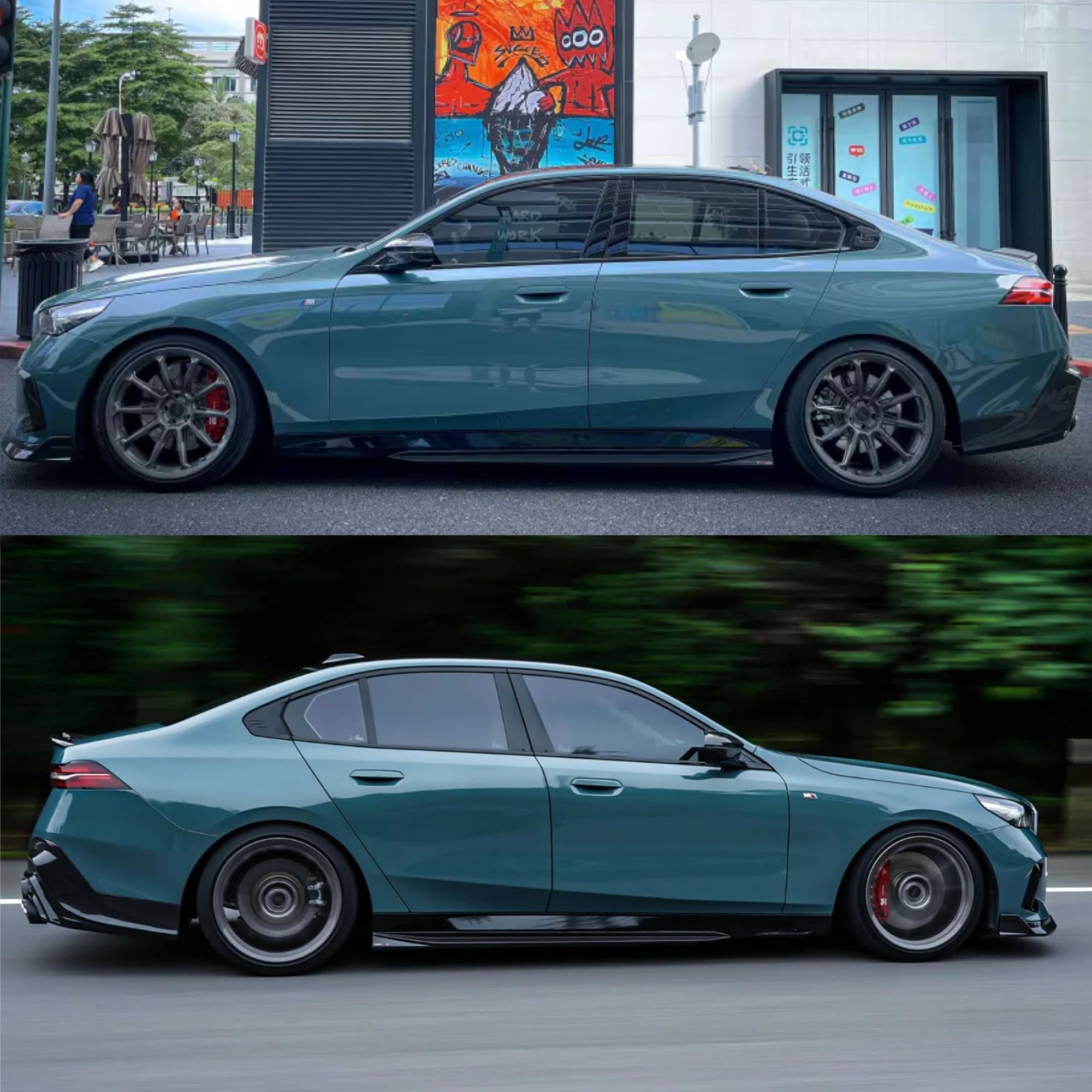 BMW Série 5 G60 G61 Carbone Pré-imprégné Style Tk Extensions de bas de caisse par OPTIC (2024+)