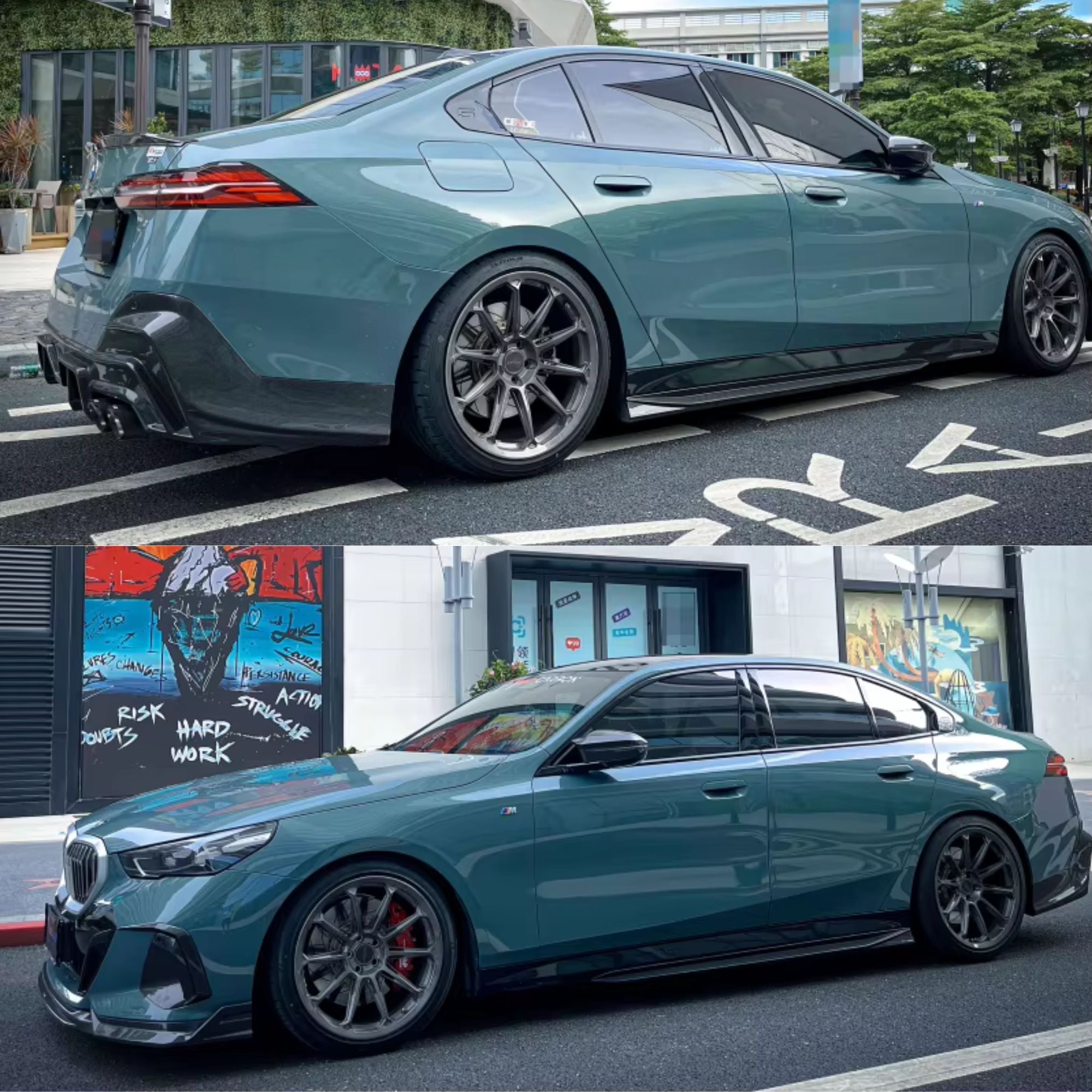 BMW Série 5 G60 G61 Carbone Pré-imprégné Style Tk Extensions de bas de caisse par OPTIC (2024+)