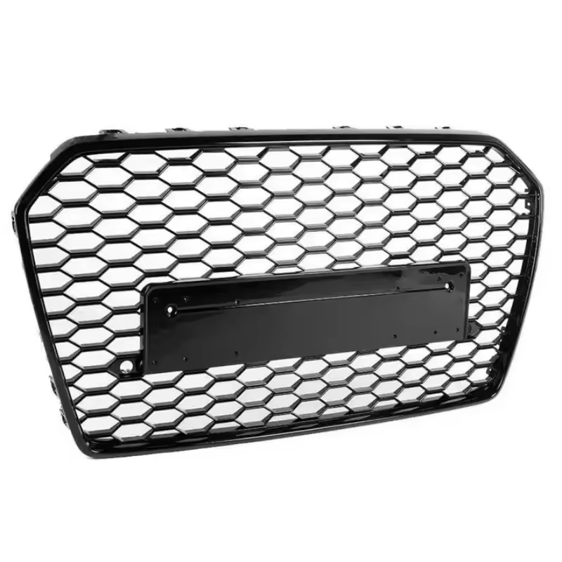 Calandre nid d’abeille noire brillante style RS6 pour Audi A6/S6 C7 Facelift (2016-2018)