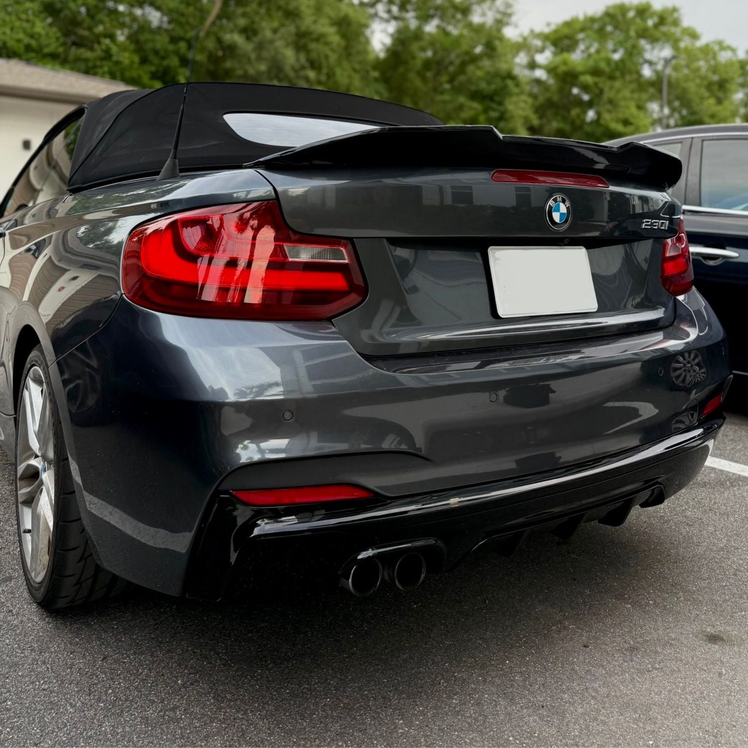 BMW Série 2 F22 Noir brillant Diffuseur Double échappement (2014-2020)