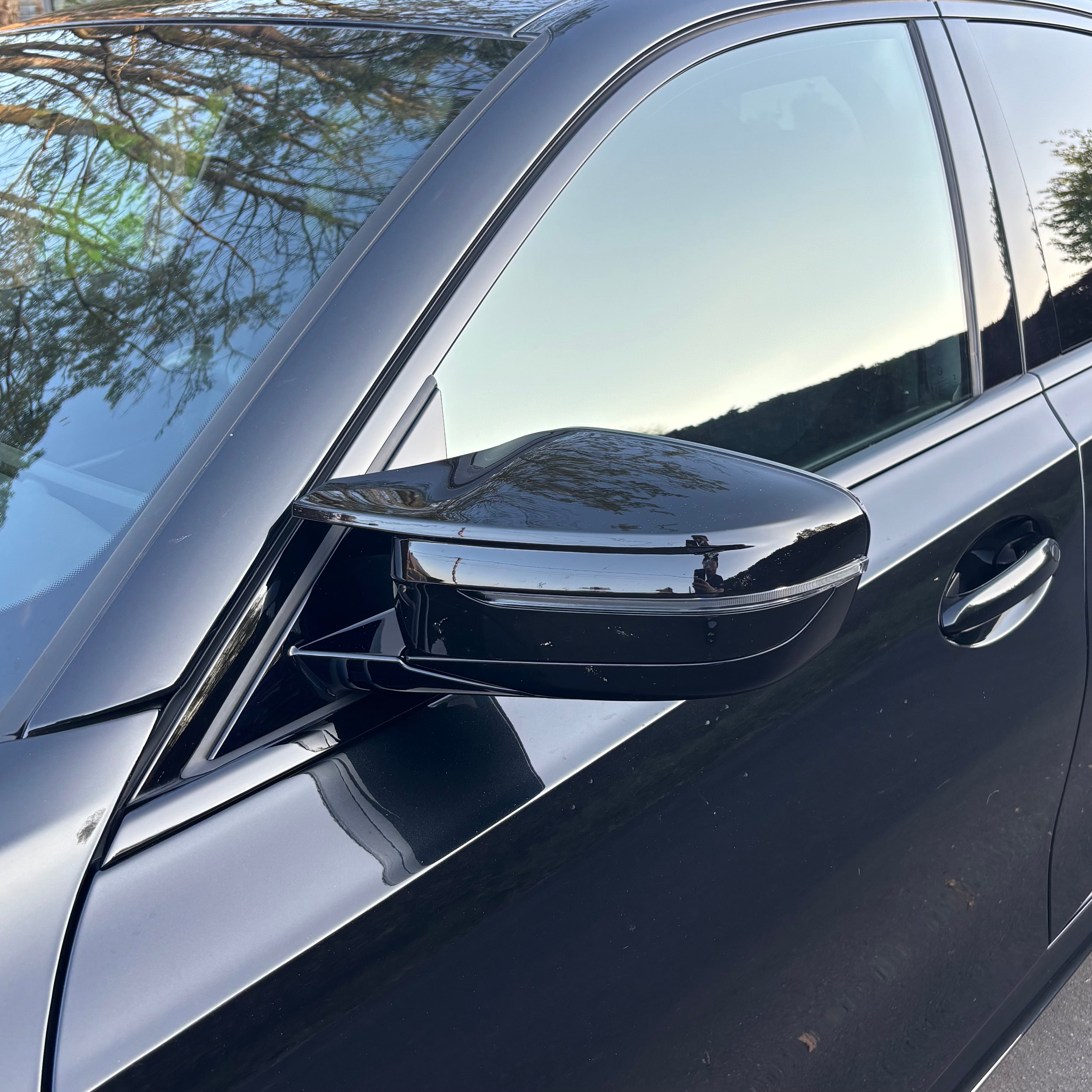 BMW Série 2, 3, 4, 5 G42, G20, G22, G26, G30 Noir brillant Style M Coques de rétroviseur (2017+)