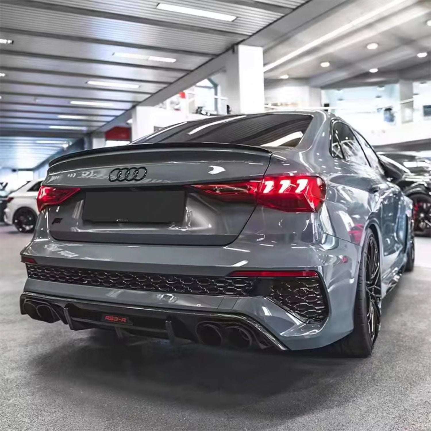Audi A3 S3 RS3 8Y Noir brillant Becquet arrière V2 (2020-2024)