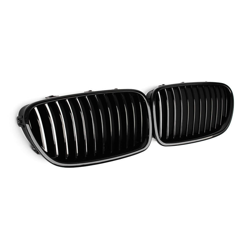 BMW 5 Series / M5 F10/F11 Gloss Black Single Slat Front Grills (2010-2017)