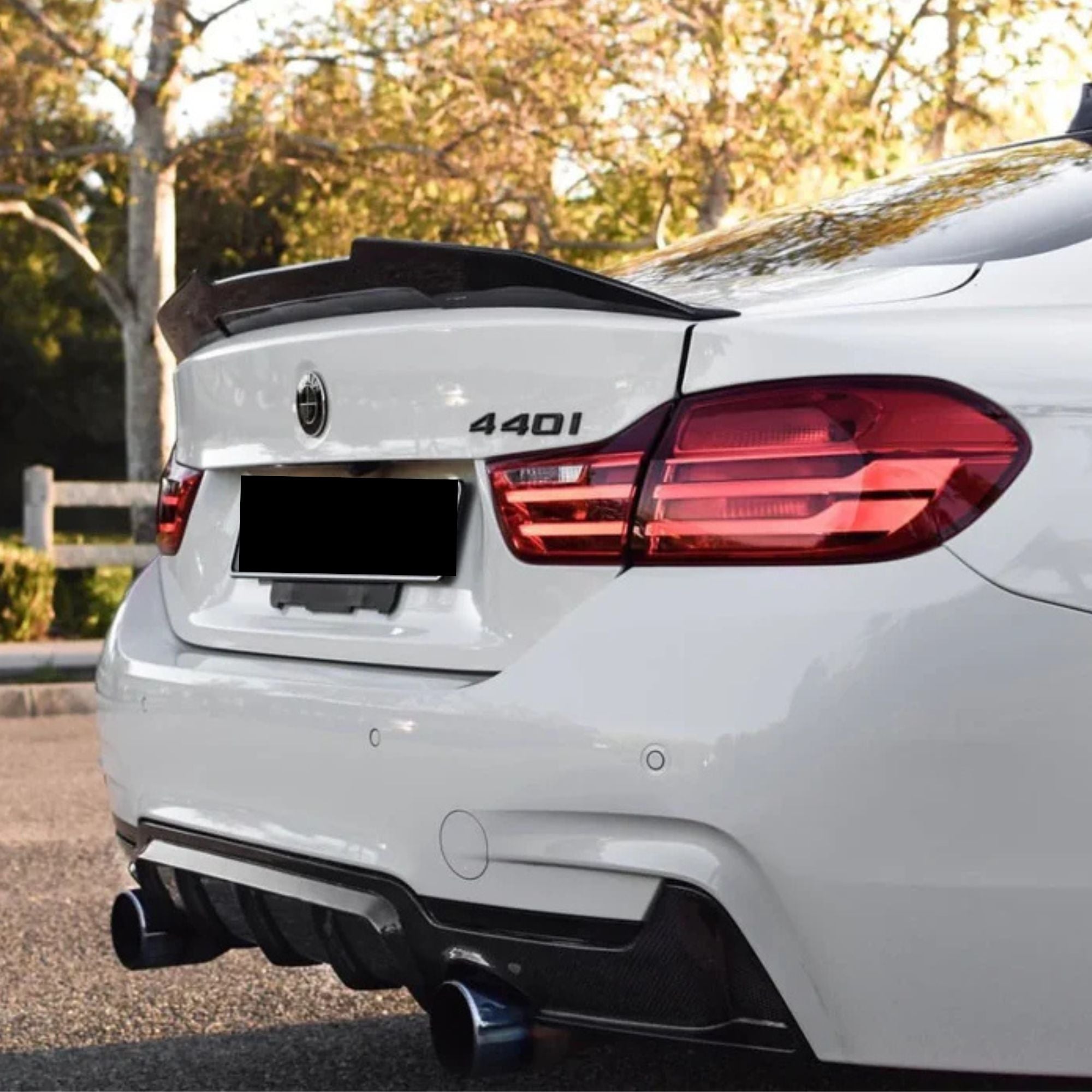 BMW Série 4 F32 Noir brillant Ducktail PSM Style Aileron Arrière (2014-2019)