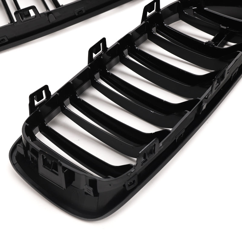 BMW Série 4 & M3 M4 Noir brillant Grilles avant à double lamelle F32 F33 F36 F80 F82 F83 (2014-2020)