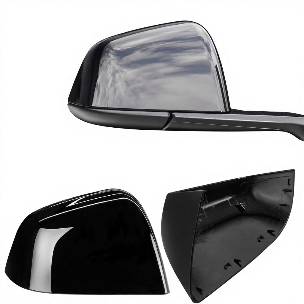 Coques De Rétroviseur Noires Brillantes Tesla Model Y (2020-2024)