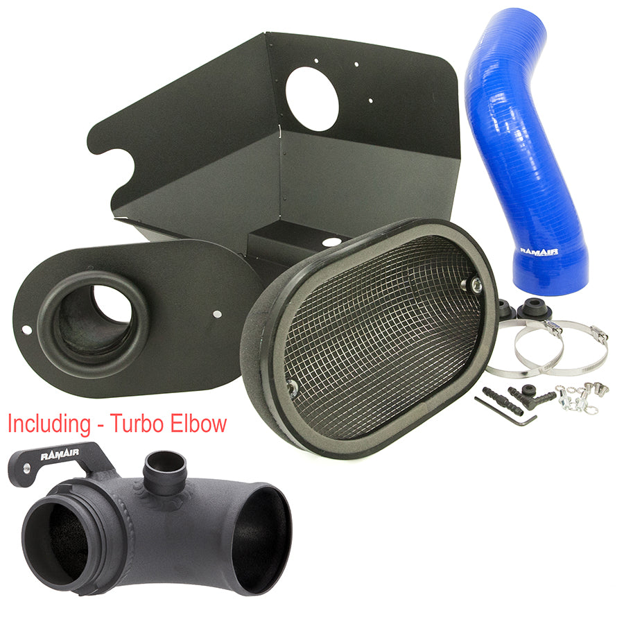 Ramair Heat Shield Intake Kit – Turbo Elbow Included – Blue Intake Hose – VW MK7 Golf GTI & R, Audi A3, S3 8V, Seat Leon Cupra 280 & Skoda Octavia RS