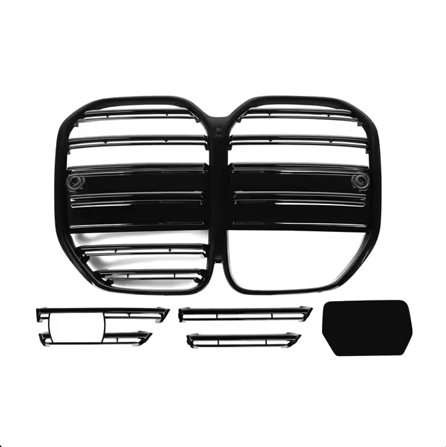 Grille avant à double lamelle BMW Série 4 G22 G23 Noir brillant (2020+)