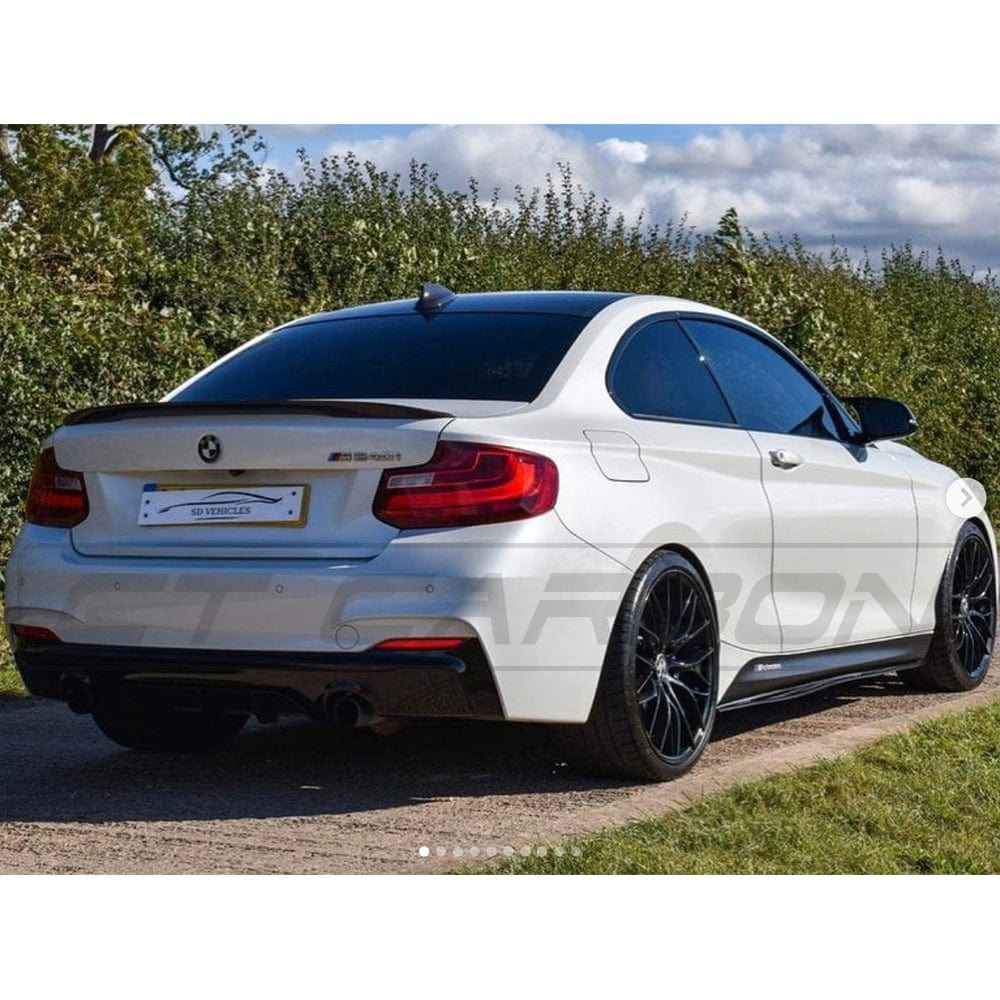 BMW 2 SERIES F22/F23 GLOSS BLACK DUAL EXHAUST DIFFUSER - MP STYLE - BLAK BY CT CARBON