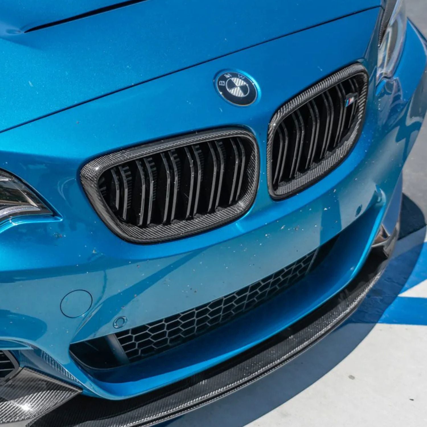 Grilles avant à double lamelle BMW Série 2 & M2 Carbone F22 F23 F87
