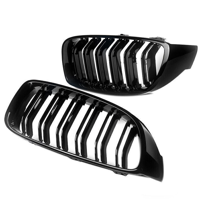 4 Series & M4 Gloss Black Double Slat Front Grills F32 F33 F36 F82 F83 (2014-2020) - Avoro Design